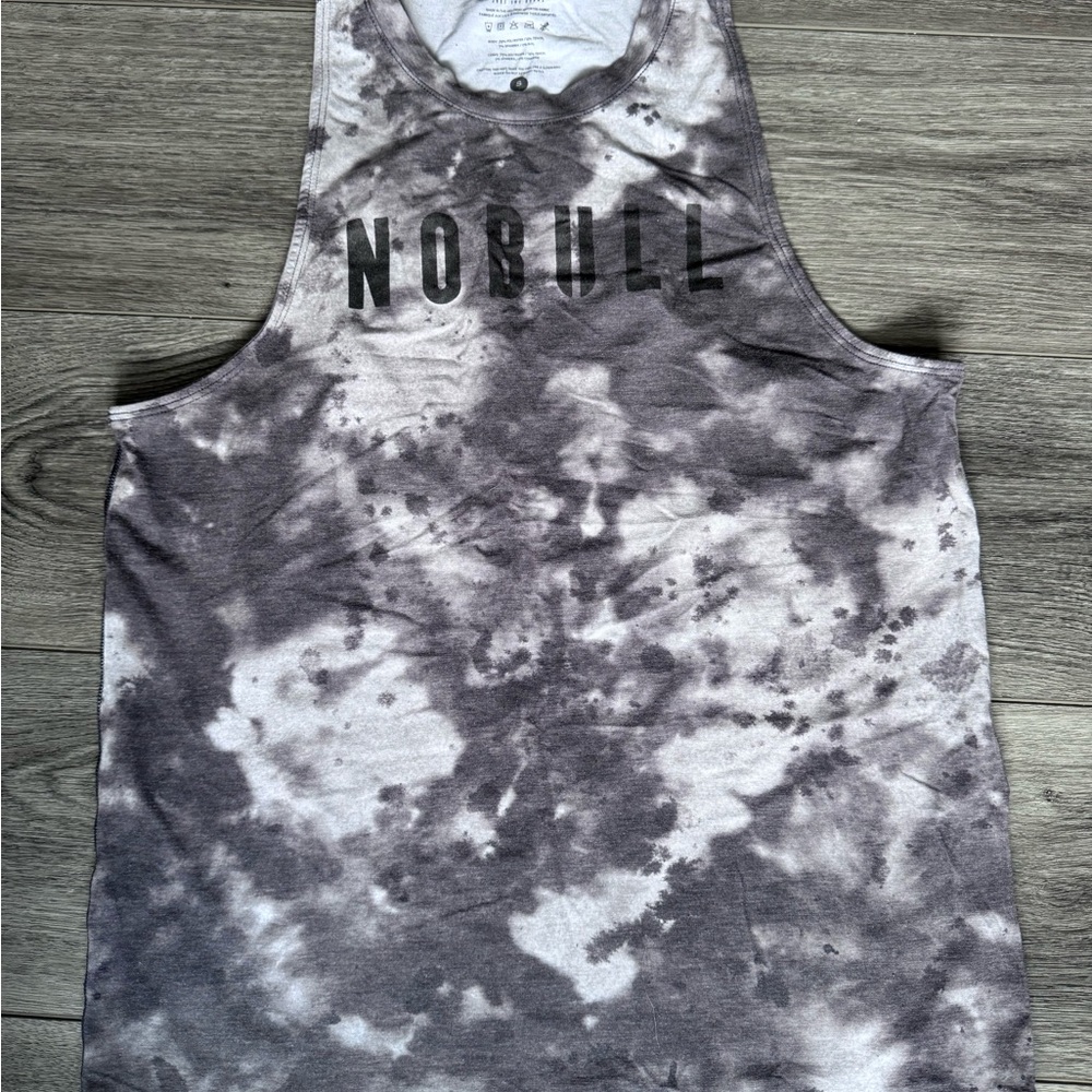 NOBULL Gray high neck Tie-Dye Tank Top